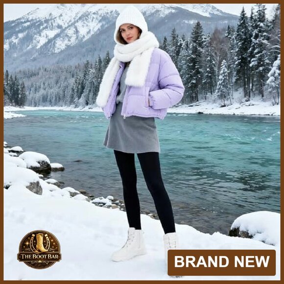 Women's Winter Combat Boots Waterproof Fleece Lined Ankle Boots Hiking - Picture 3 of 8